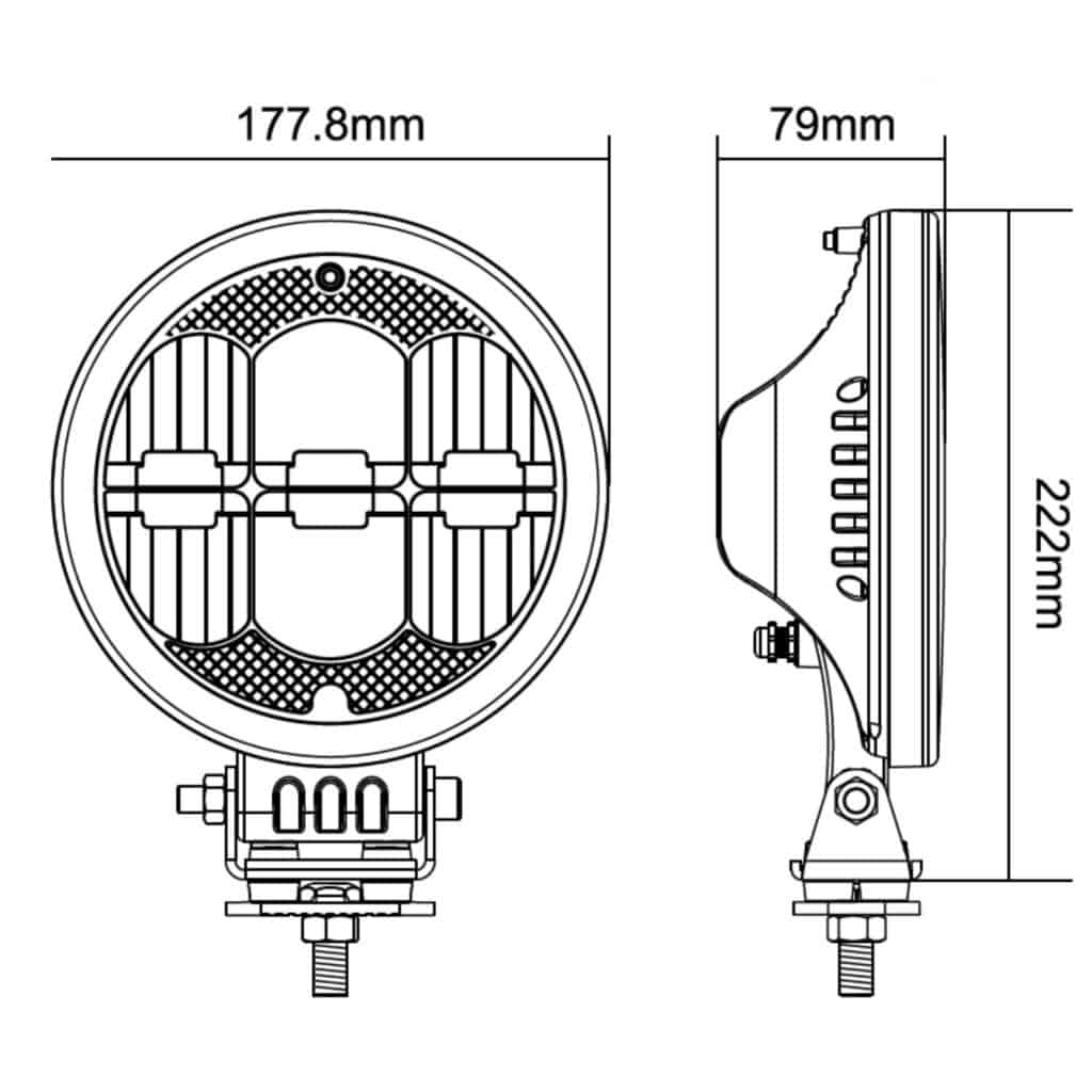 Hella ValueFit 7” Driving Light with celuis ring (Single) - Autolume Plus